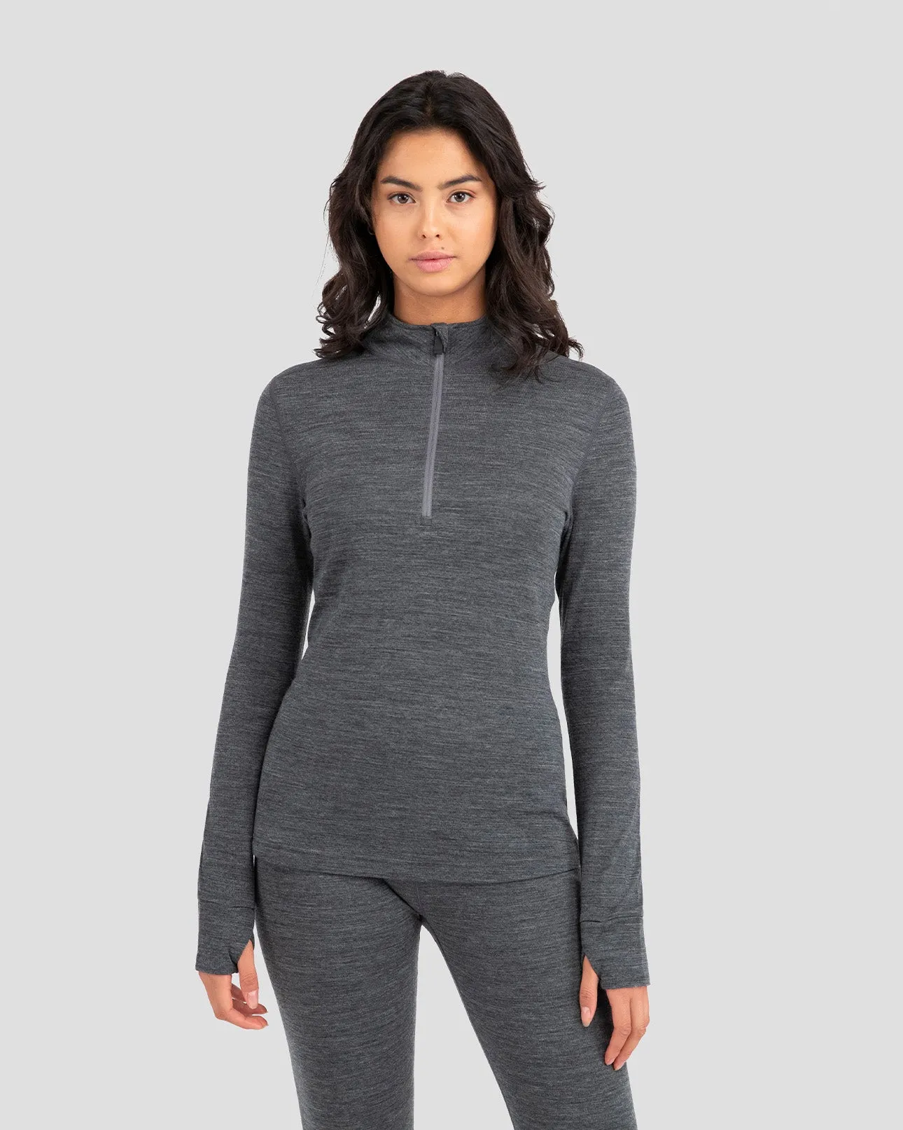 2.0 Women's Midweight Ultra Merino Wool Half-Zip Baselayer Top