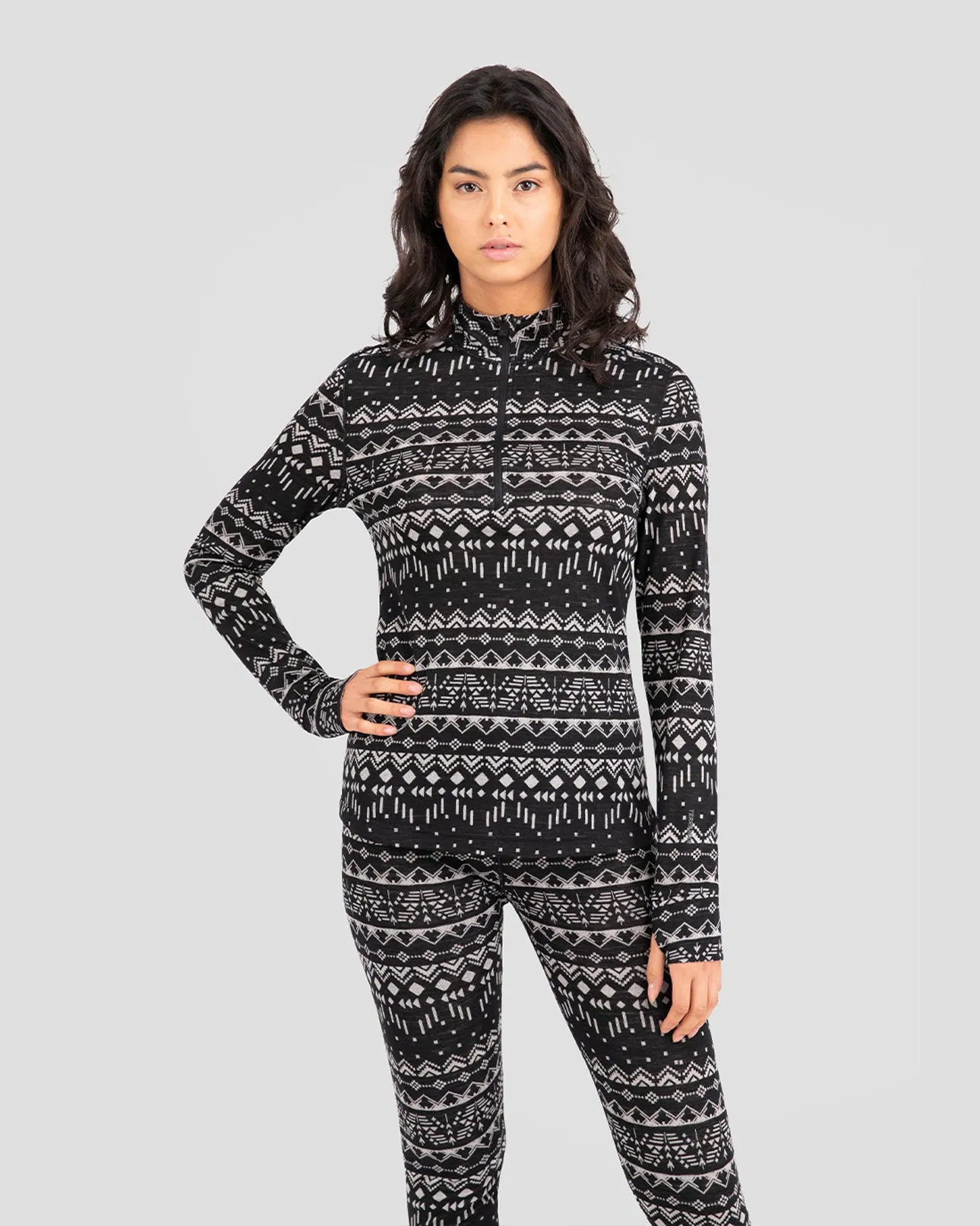 2.0 Women's Midweight Ultra Merino Wool Half-Zip Baselayer Top