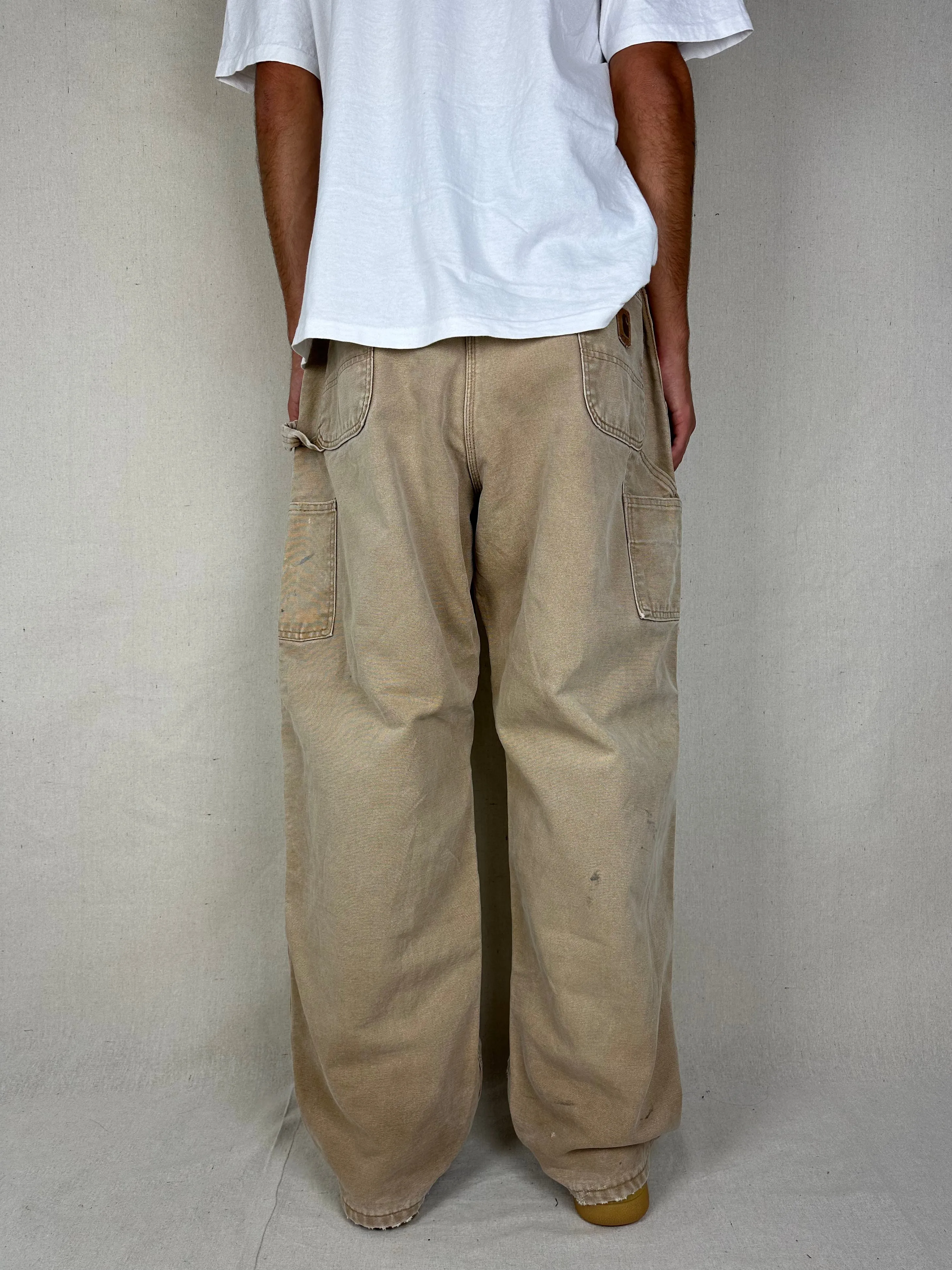 90's Carhartt Heavy Duty Lined Vintage Carpenter Jeans Size 41x32
