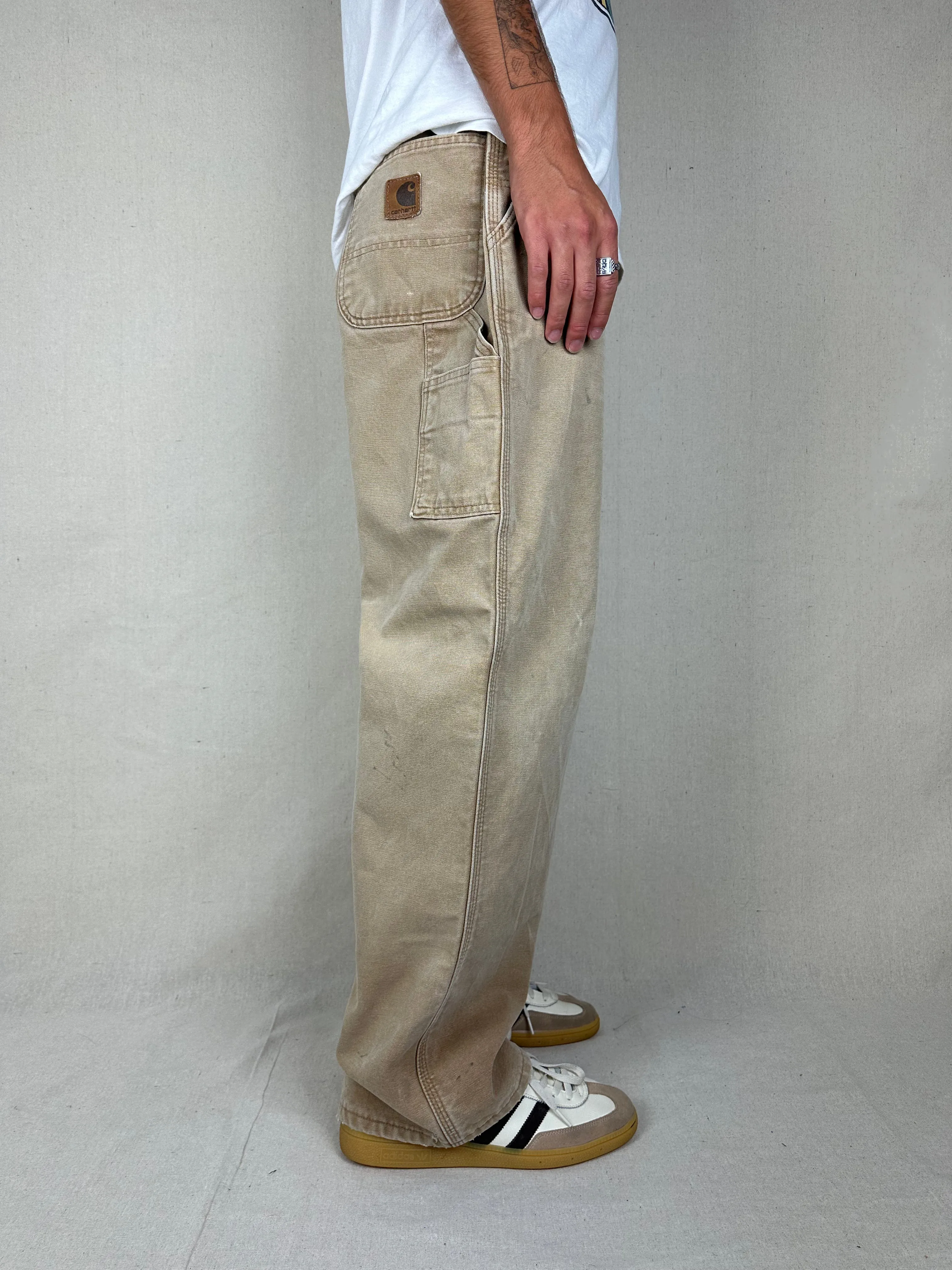 90's Carhartt Heavy Duty Lined Vintage Carpenter Jeans Size 41x32