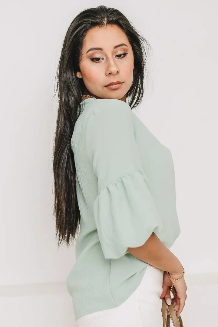 Airy Bubbles Lightweight Top | Mint