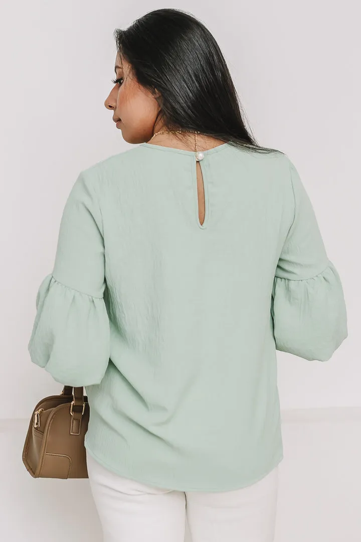 Airy Bubbles Lightweight Top | Mint