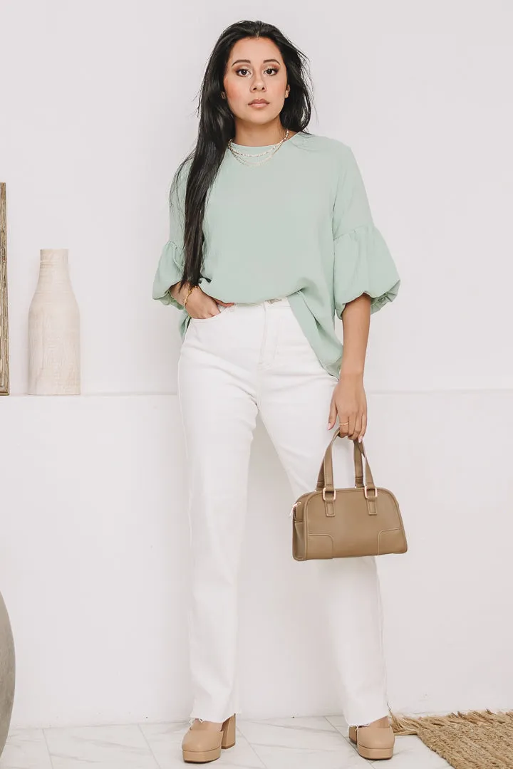 Airy Bubbles Lightweight Top | Mint