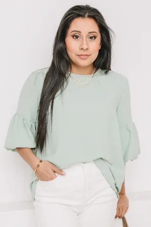 Airy Bubbles Lightweight Top | Mint