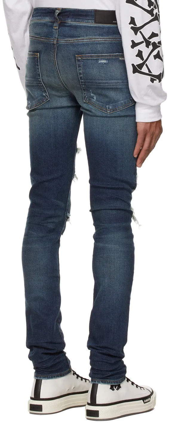AMIRI Blue Plaid Bandana Thrasher Jeans