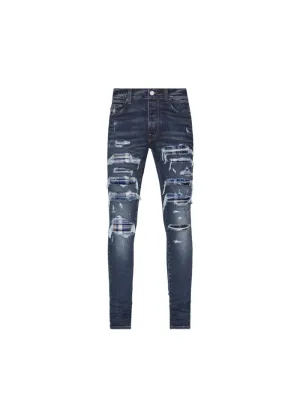 AMIRI Blue Plaid Bandana Thrasher Jeans