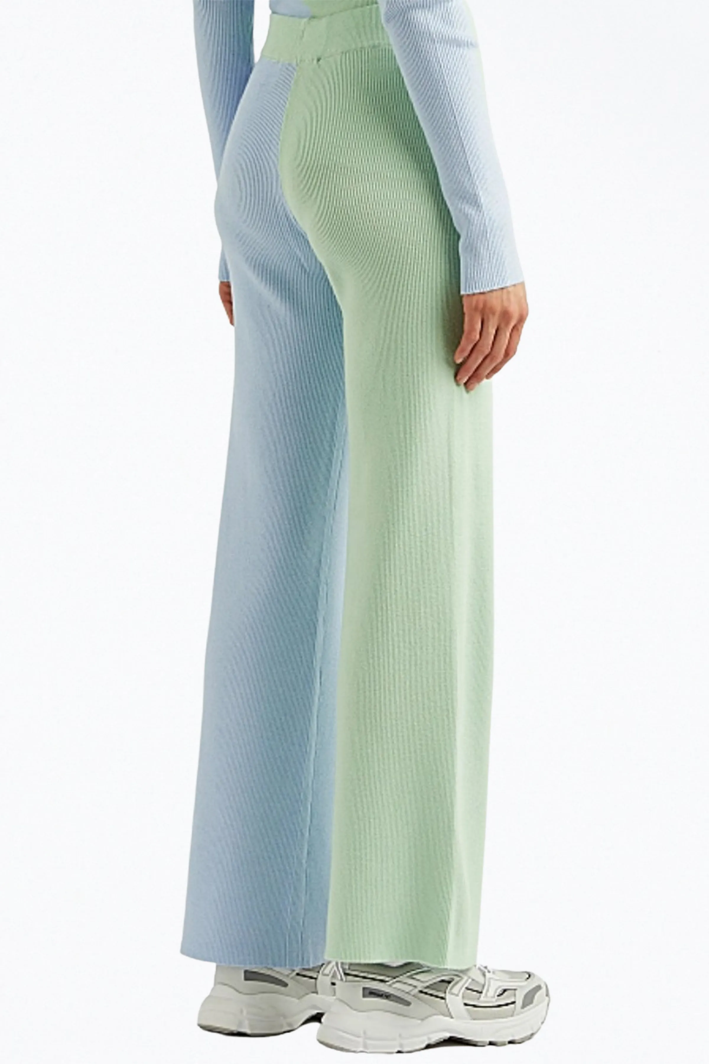 AWA RIBBED-KNIT STRAIGHT-LEG PANTS