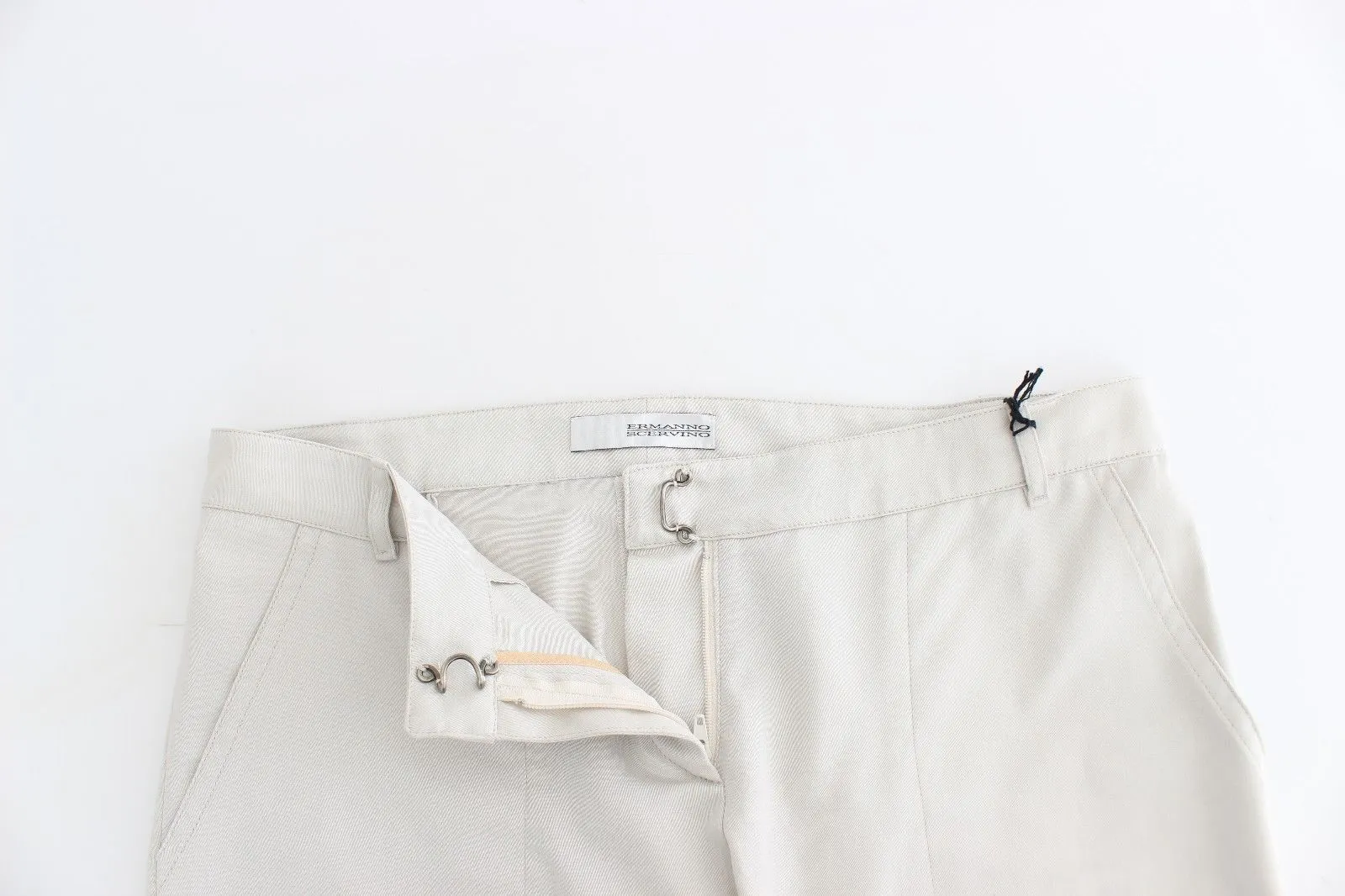 Beige Dress Pants Slim Skinny Leg Cotton