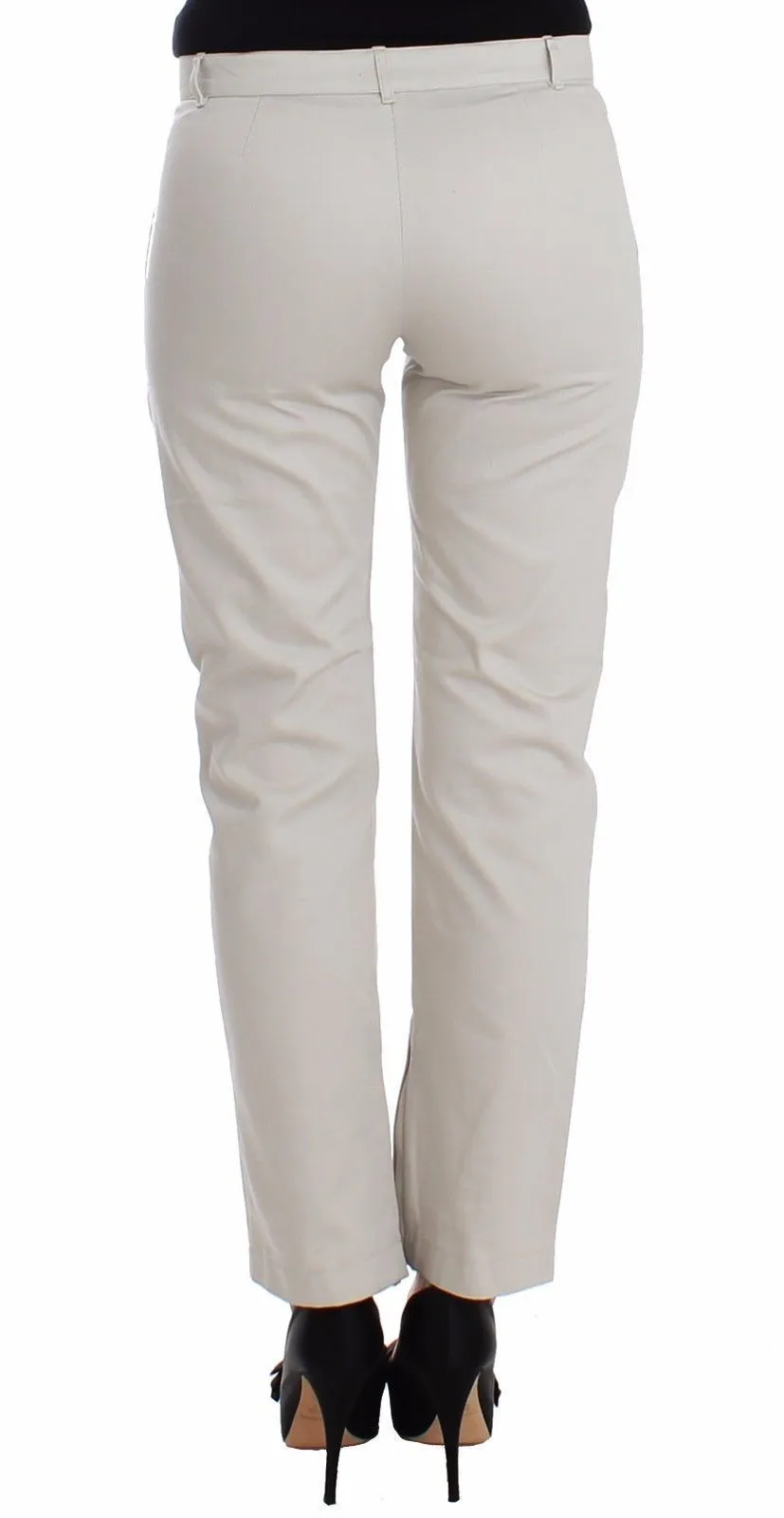 Beige Dress Pants Slim Skinny Leg Cotton