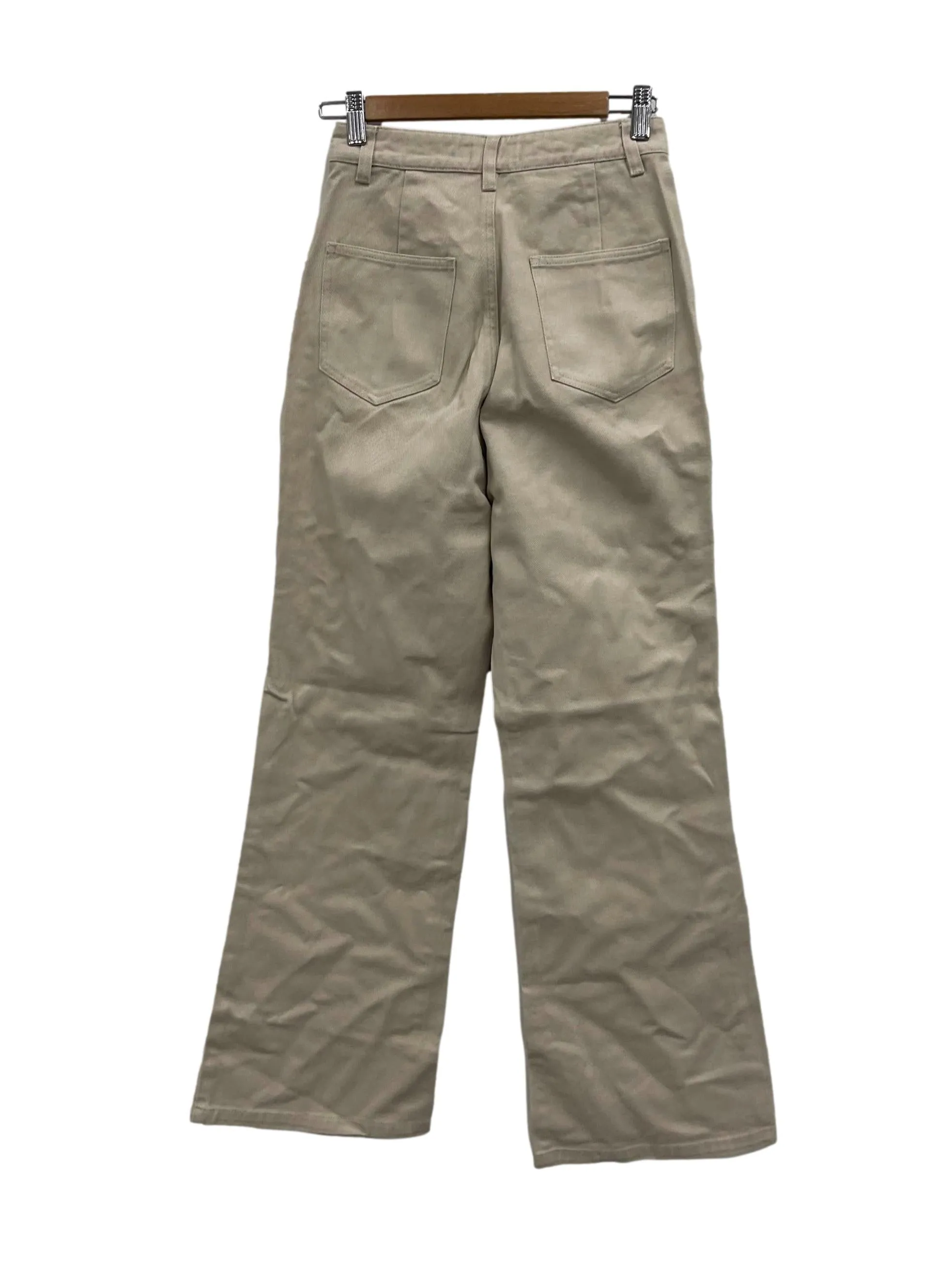 Beige Pocket Denim Jeans