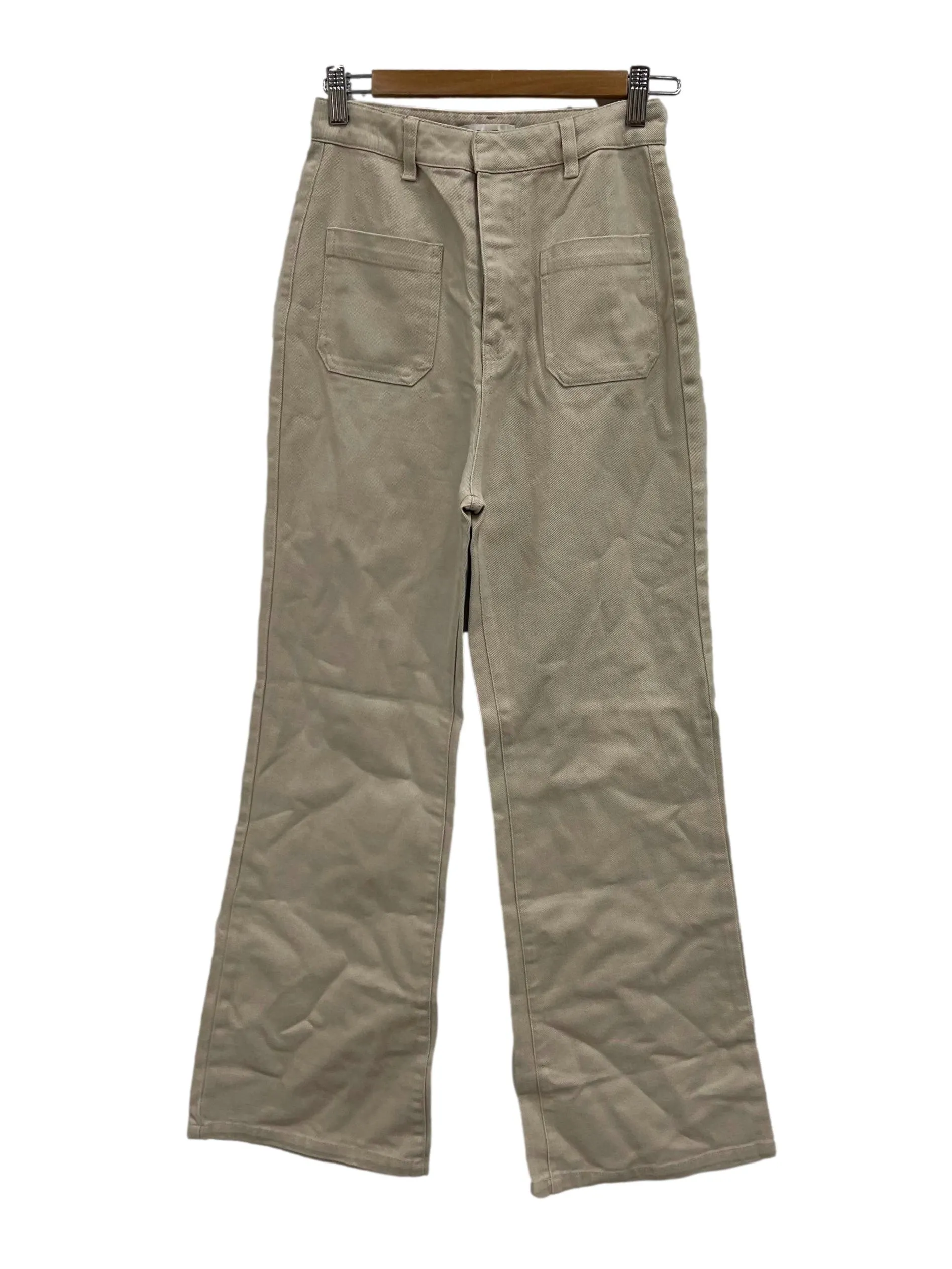 Beige Pocket Denim Jeans
