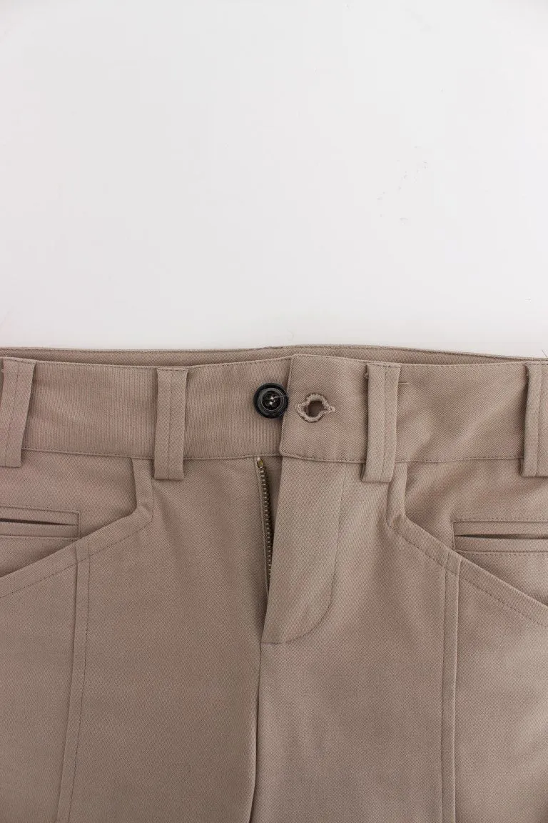 Beige slim dress pants