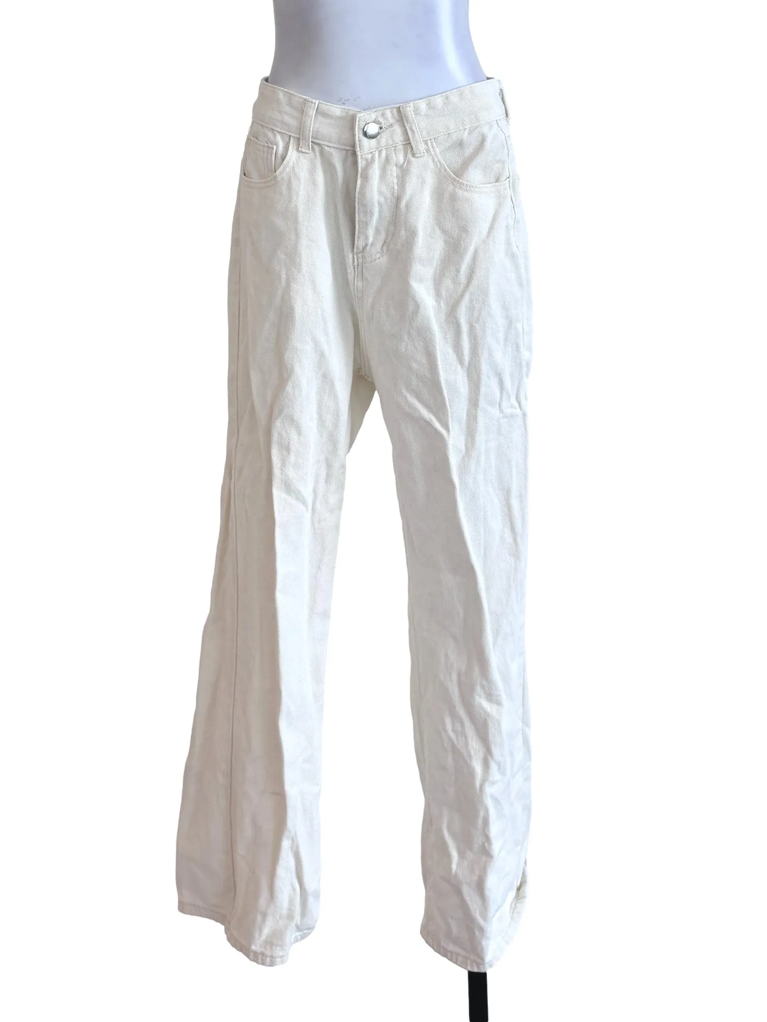 Beige Straight Pants