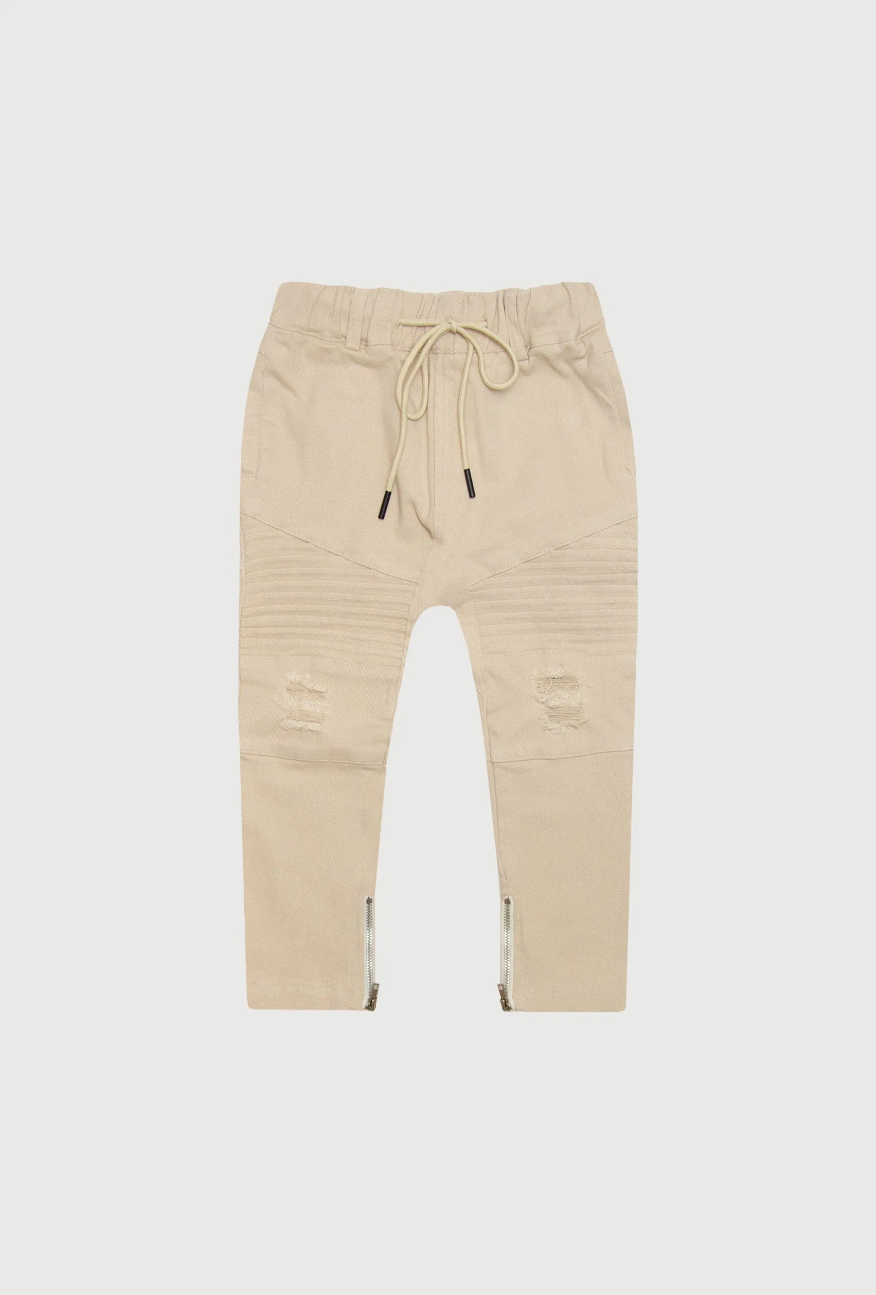 BIKER JEANS - BEIGE