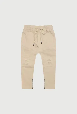 BIKER JEANS - BEIGE