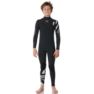 BILLABONG JUNIOR FURNACE COMP 3/2 CHEST ZIP BLACK SANDS