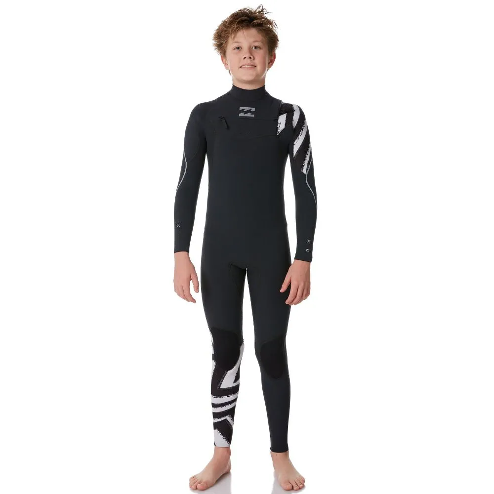 BILLABONG JUNIOR FURNACE COMP 3/2 CHEST ZIP BLACK SANDS