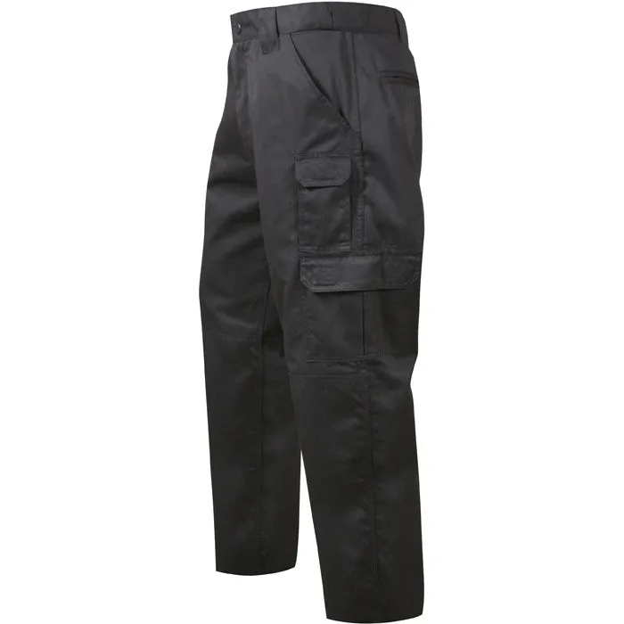 Black - Tactical Lightweight Duty Field Pants - Poly Cotton Rip-Stop -  Zipper Fly