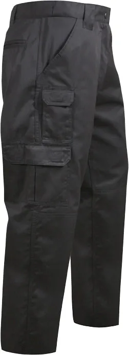 Black - Tactical Lightweight Duty Field Pants - Poly Cotton Rip-Stop -  Zipper Fly