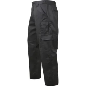 Black - Tactical Lightweight Duty Field Pants - Poly Cotton Rip-Stop -  Zipper Fly