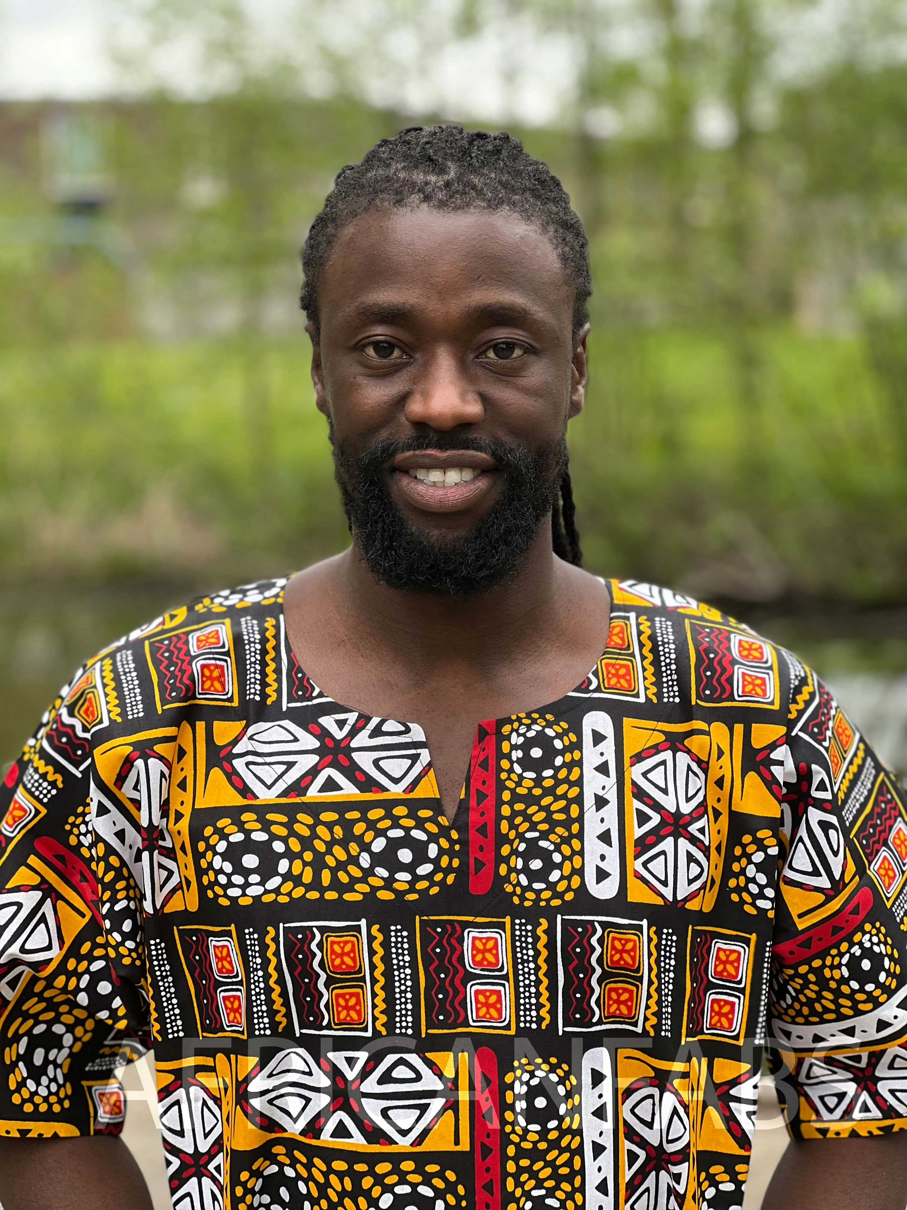 Black / yellow Bogolan Dashiki Shirt / Dashiki Dress - African print top - Unisex