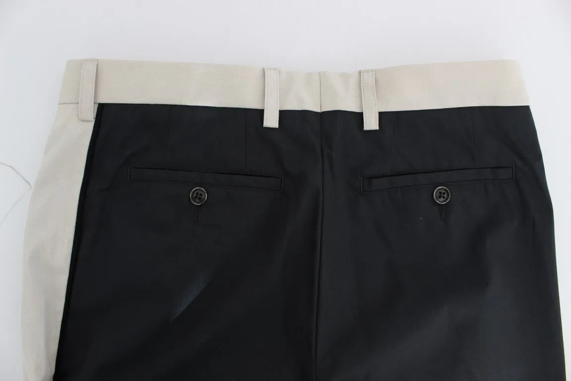 Blue Beige Slim Fit Casual Chinos Pants