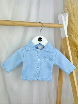 Blue Knitted Bunny Star Cardigan