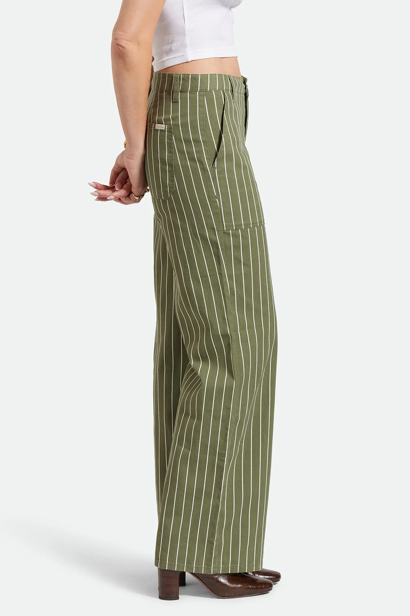 BRIXTON VINTAGE MILITARY LW PANT - OLIVE SURPLUS/WHITECAP