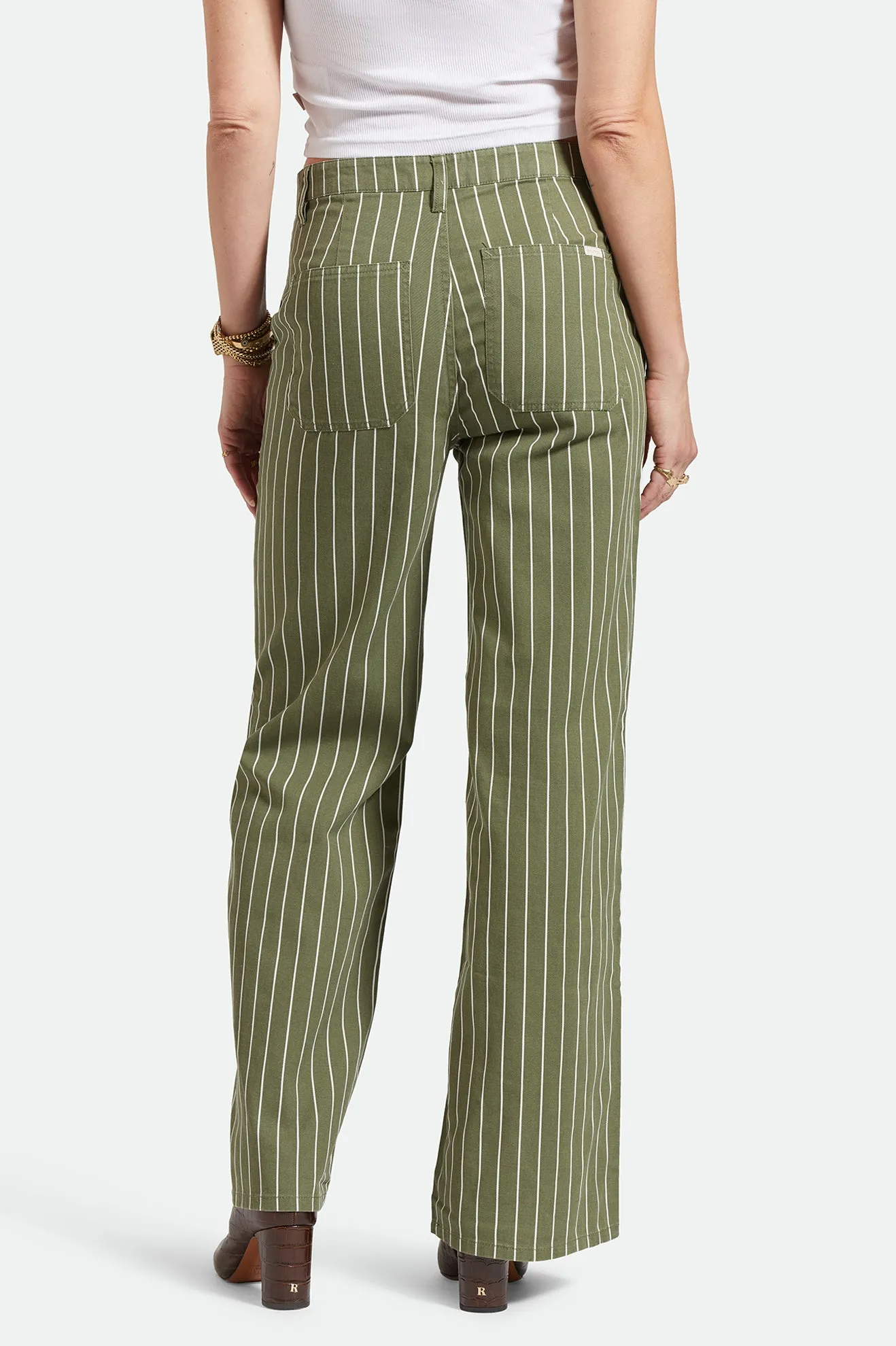 BRIXTON VINTAGE MILITARY LW PANT - OLIVE SURPLUS/WHITECAP