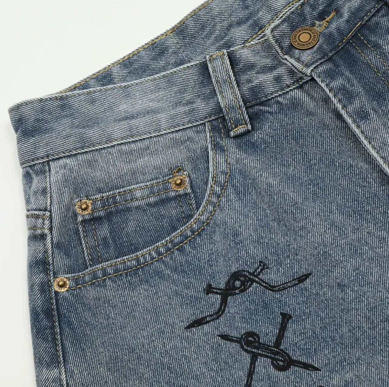 Brooklyn Grafitti  Denim Shorts  { Exclusive Summer24 }