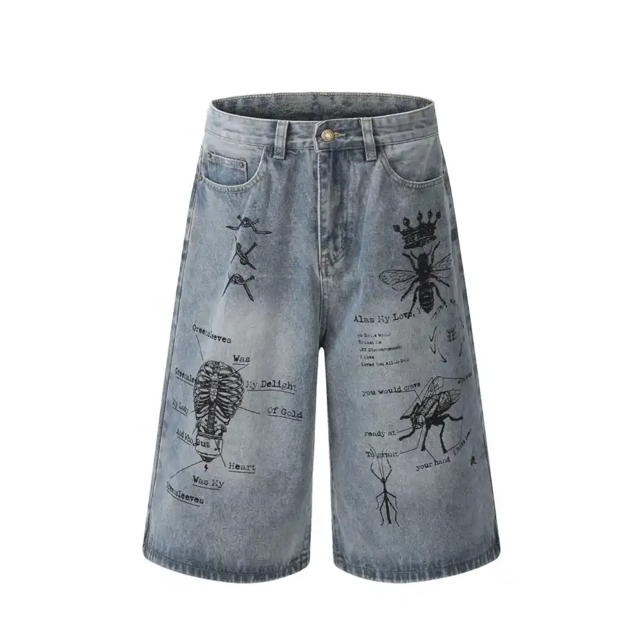 Brooklyn Grafitti  Denim Shorts  { Exclusive Summer24 }
