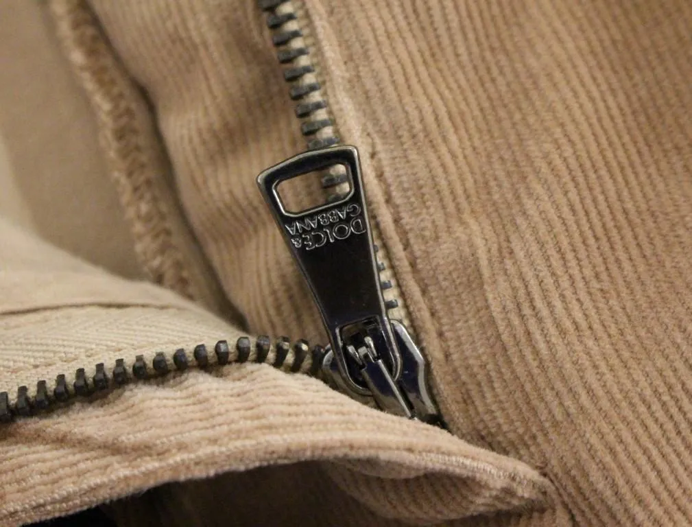 Brown Cotton Cropped Corduroys Jeans Pants