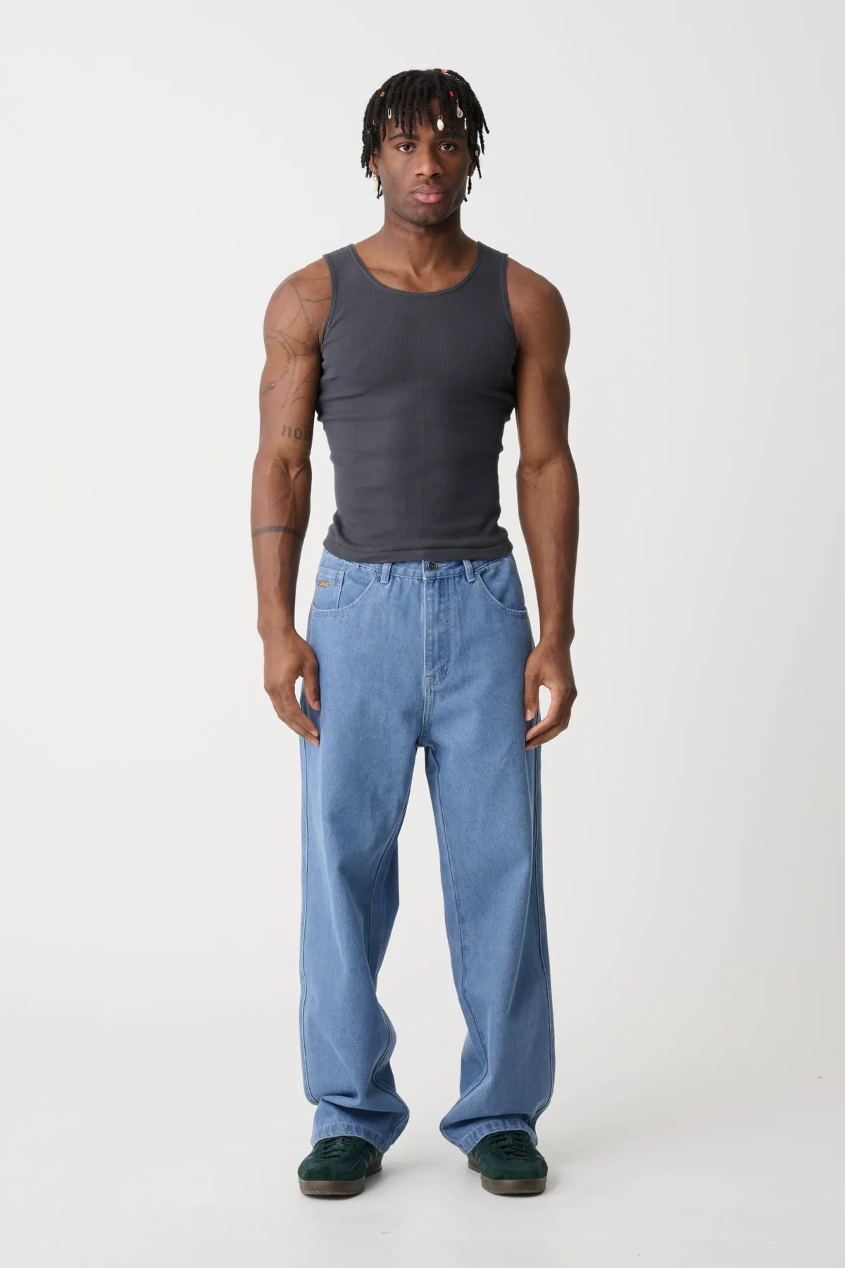 BULL DENIM 91 EMB PANT - Mid Blue