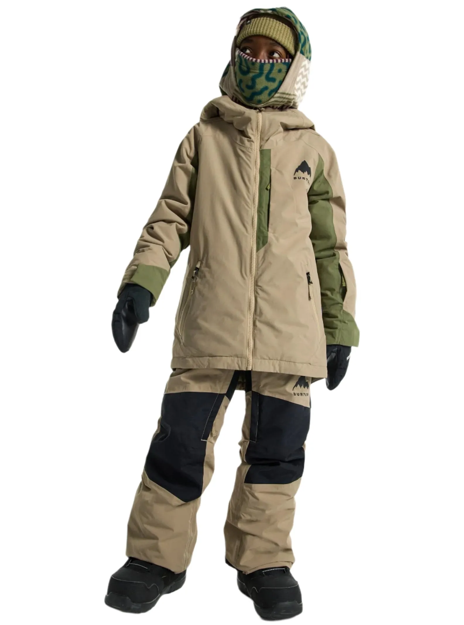 BURTON Hillslope jacket - Kids - Summit Taupe / Forest Moss