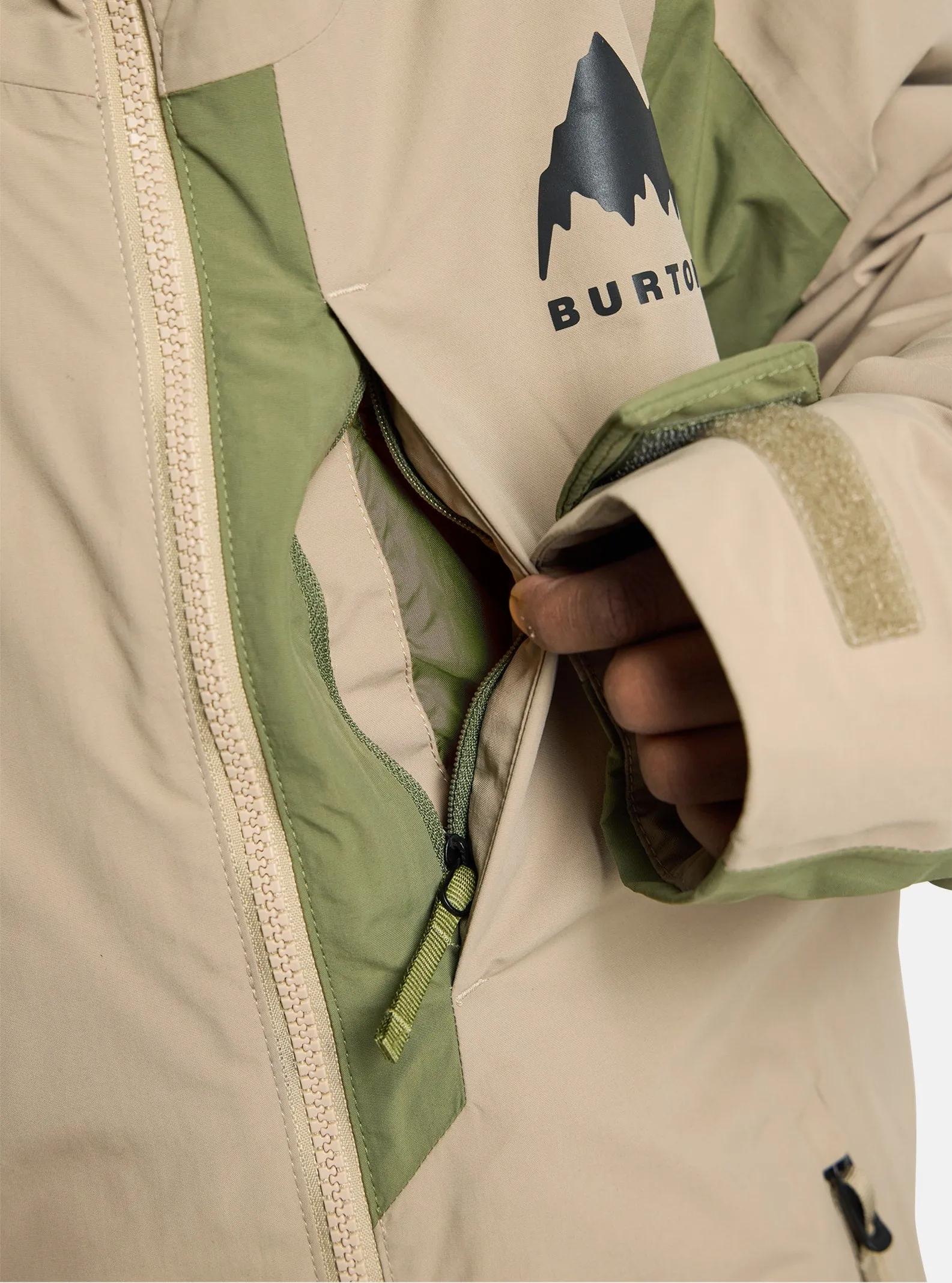 BURTON Hillslope jacket - Kids - Summit Taupe / Forest Moss