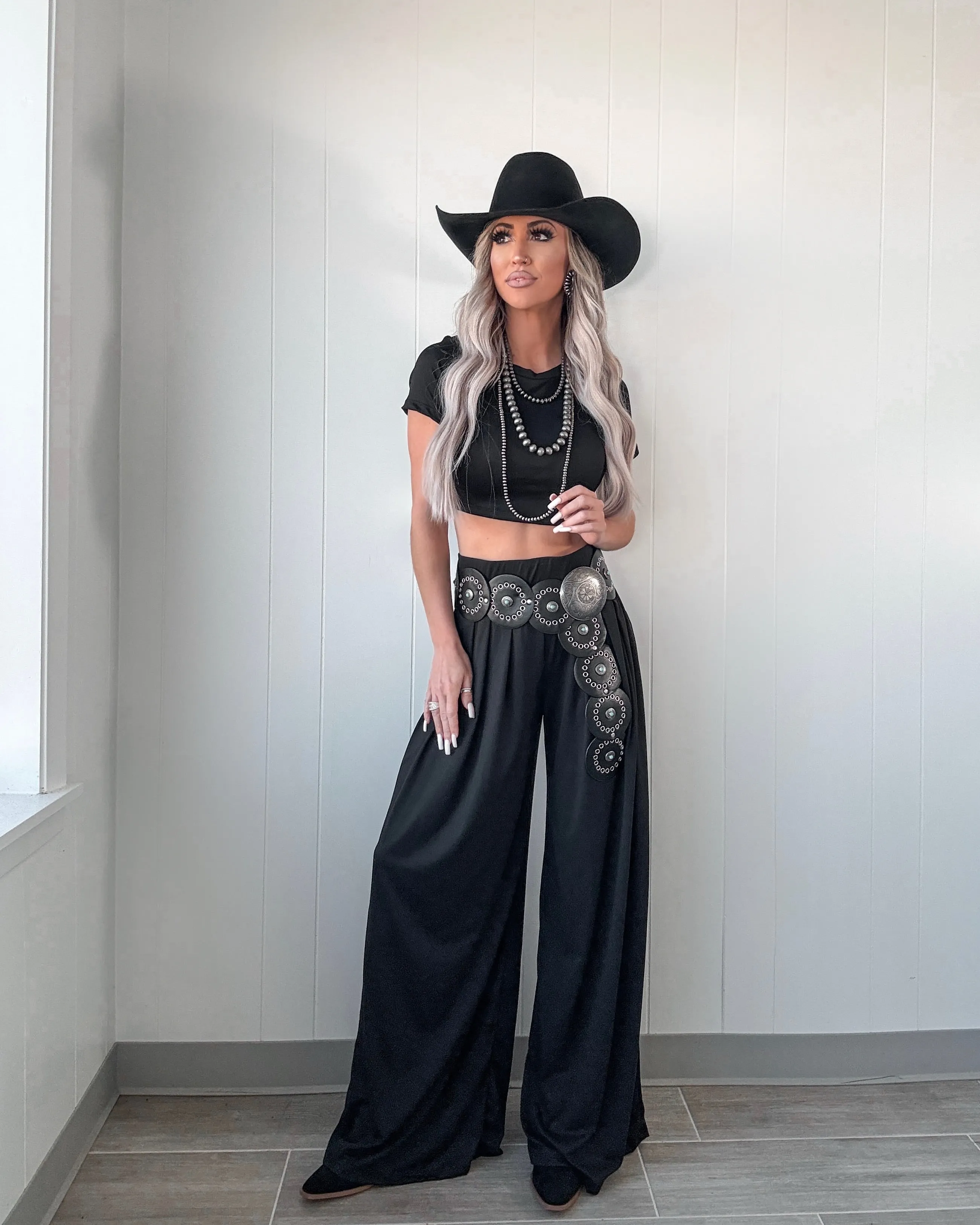 Casual Cool Top and Pants Set - Black