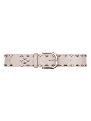 Cinque Leather Rivet Belt Chalk