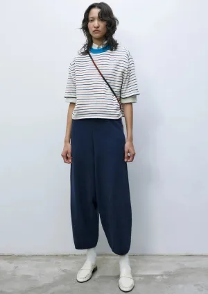 Cotton Knitted Pants, Navy