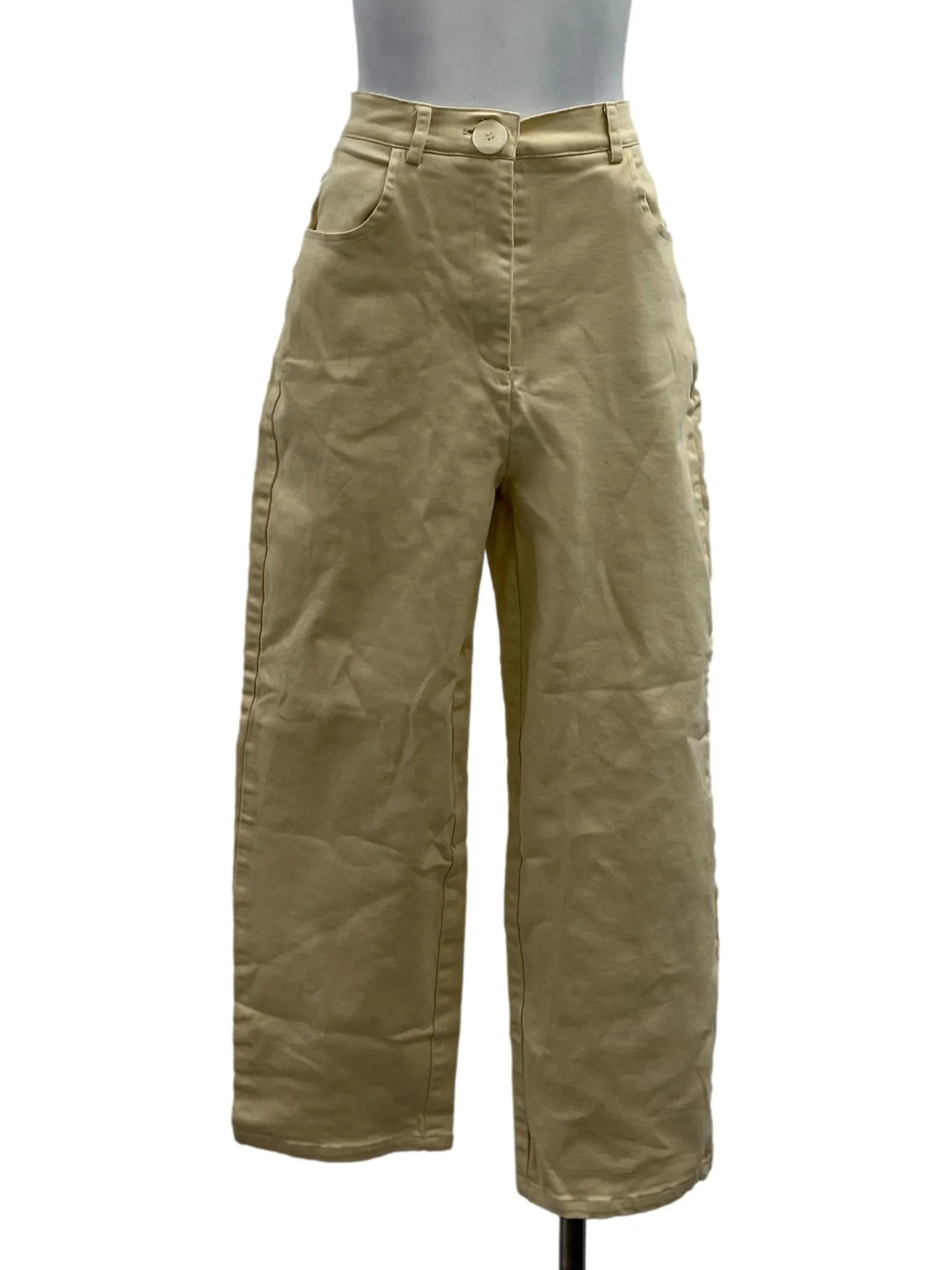 Cream Cropped Jeans