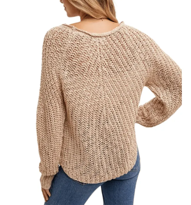 Dalton Beige Pullover Sweater