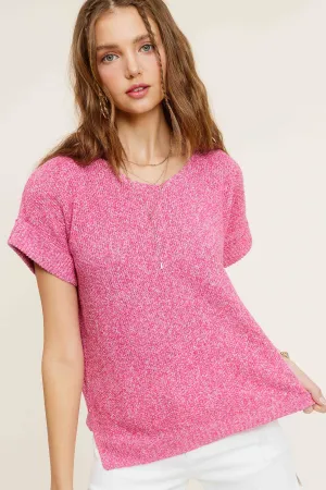 Dani Short Sleeve Textured Sweater