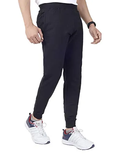 DECISIVE® Fitness Joggers Track Pant for Men (Large (32" - 36"), Black)
