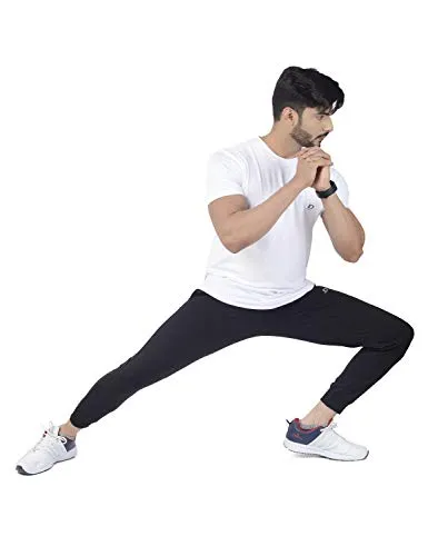 DECISIVE® Fitness Joggers Track Pant for Men (Large (32" - 36"), Black)