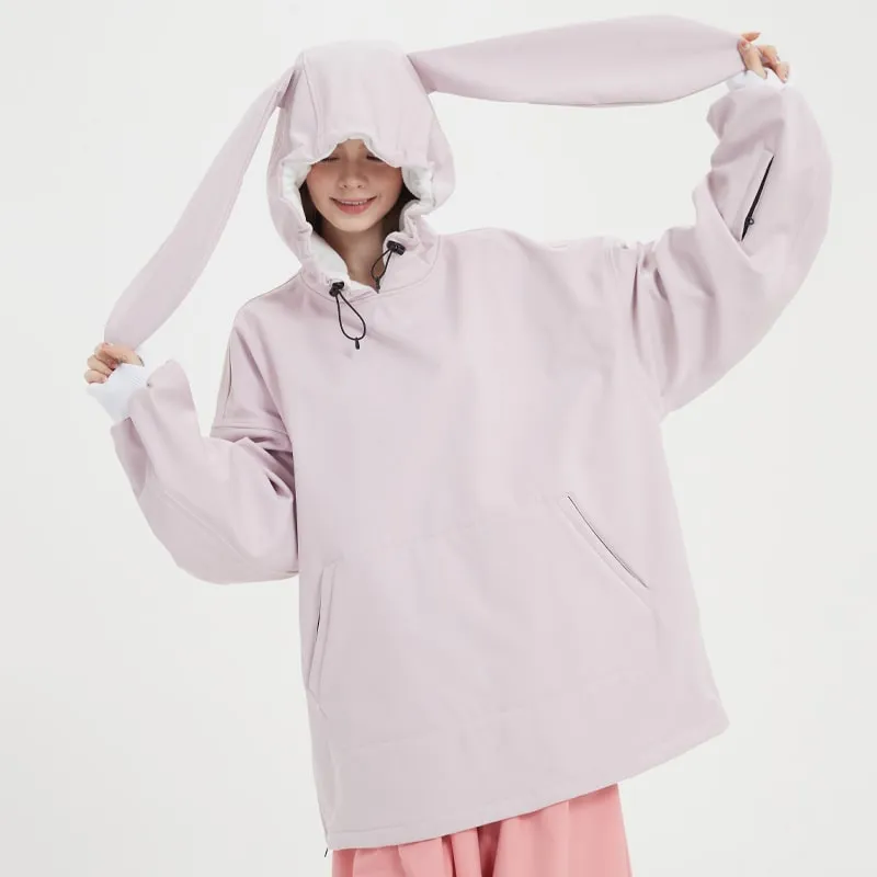 Doorek Unisex Cute Bunny Rabbit Snow Hoodie - Long Ears Decoration