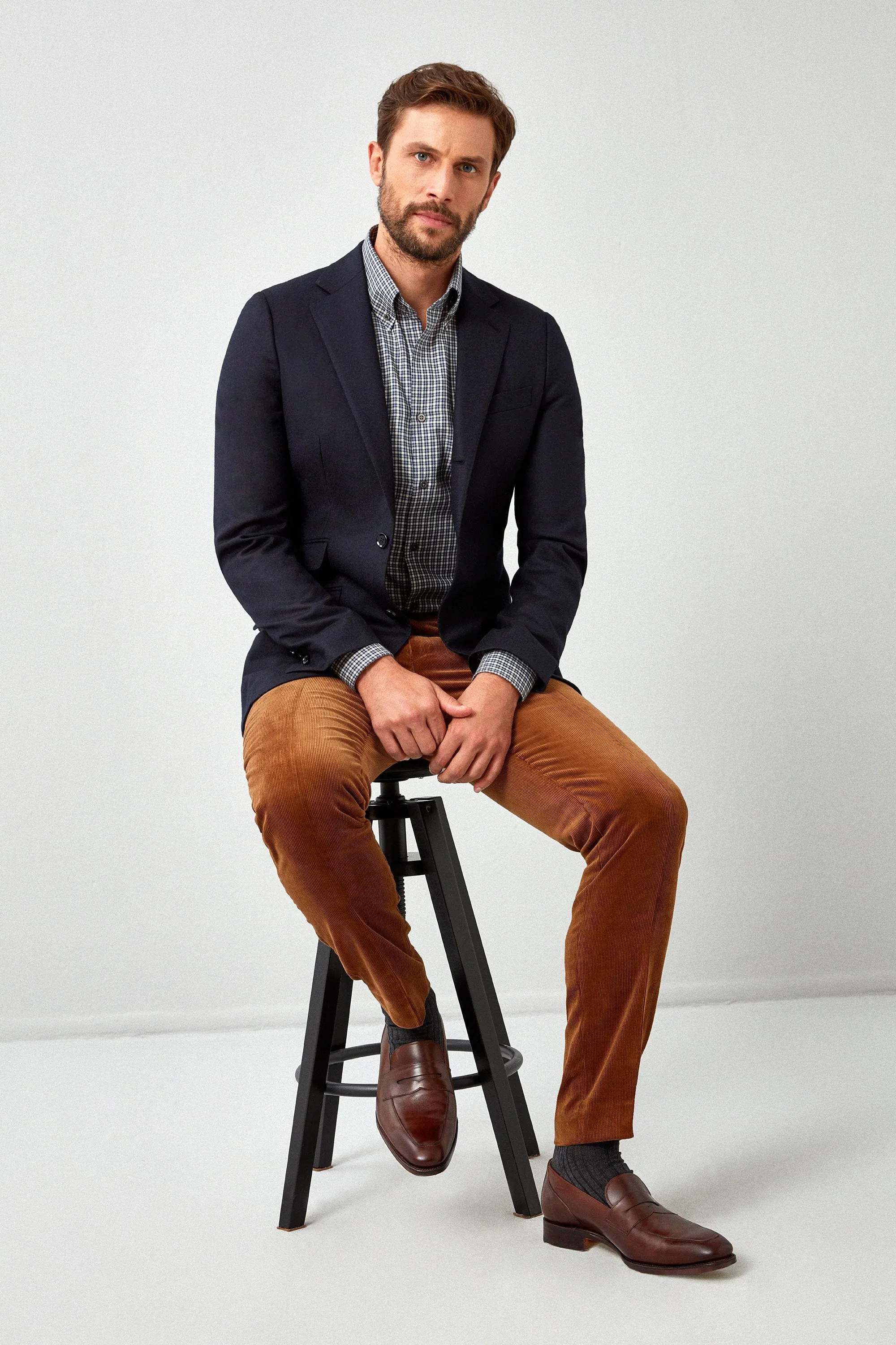 English Navy Flannel Blazer