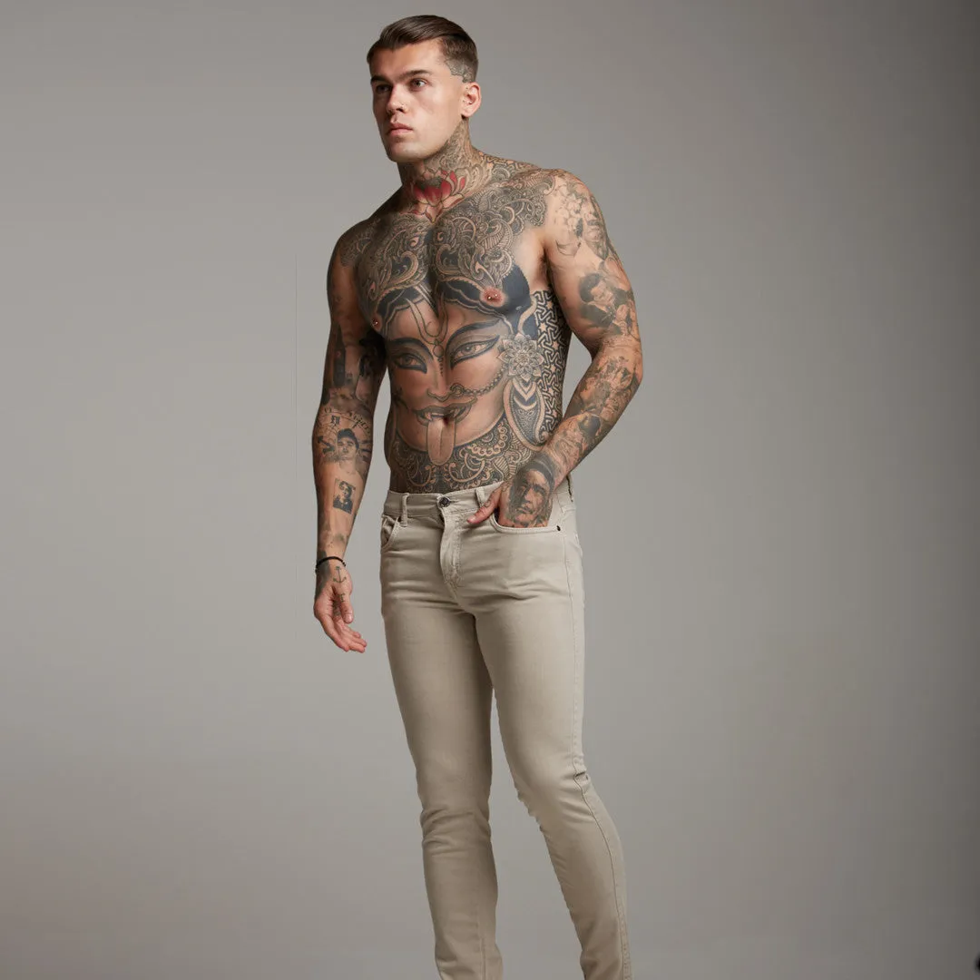 Father Sons Slim Stretch Beige Jeans - FSH134