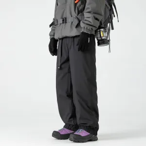 Fleece-Lined Ski Pants – Windproof, Hard Shell, Insulated Down Wadded Trousers for Winter