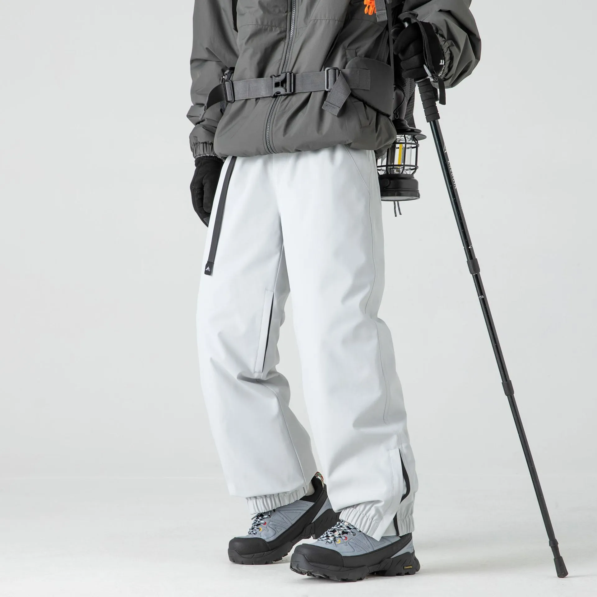Fleece-Lined Ski Pants – Windproof, Hard Shell, Insulated Down Wadded Trousers for Winter