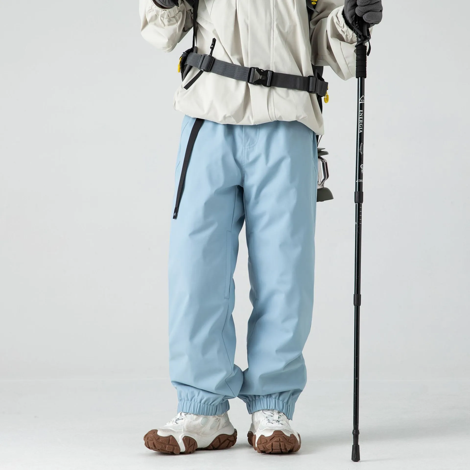 Fleece-Lined Ski Pants – Windproof, Hard Shell, Insulated Down Wadded Trousers for Winter