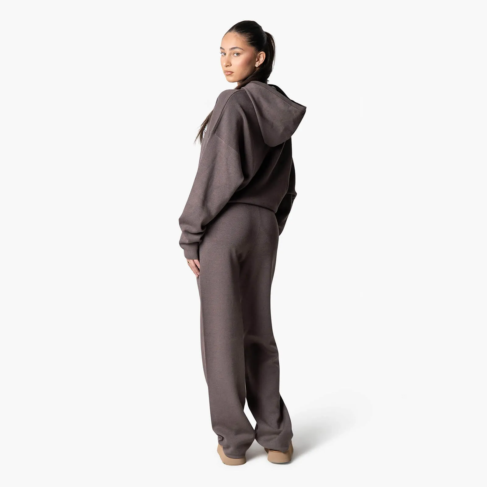 FLO KNITTED PANTS | COOL BROWN/OFF WHITE